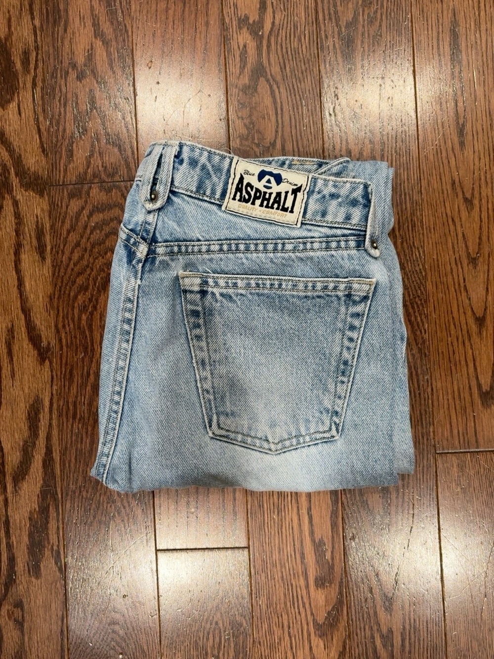 {Blue Asphalt} Vintage Light-wash flare-leg jeans,